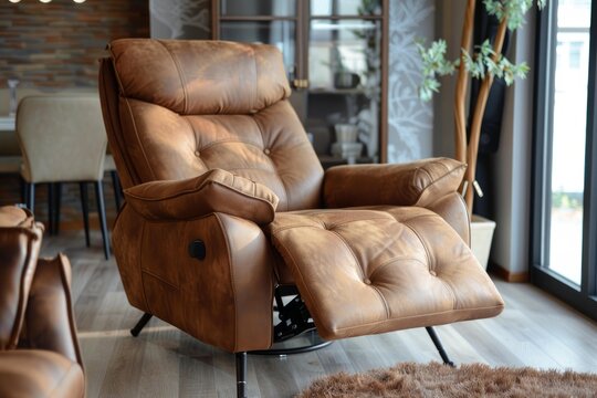 Elegant leather recliner enhancing a stylish home interior