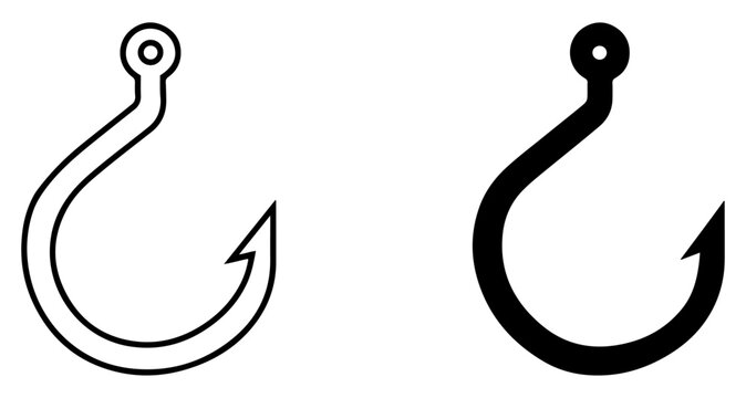 winch hook vector icon set