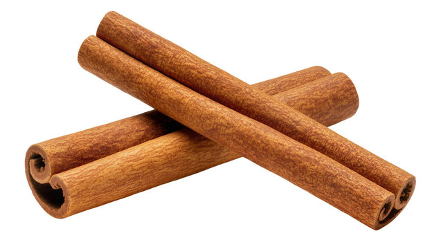Crossed cinnamon sticks with rough texture