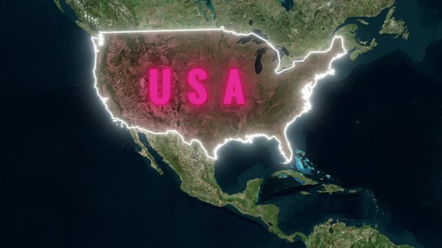 USA and Ohio map zoom animation with state flag overlay and Columbus text reveal