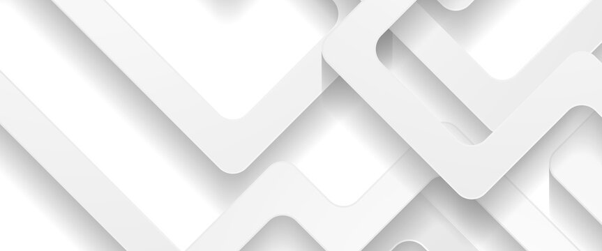 Dynamic abstract composition with overlapping rounded square frames generating depth and shadow effects across a gray gradient, conceptualizing interconnectedness, innovation, and digital patterns