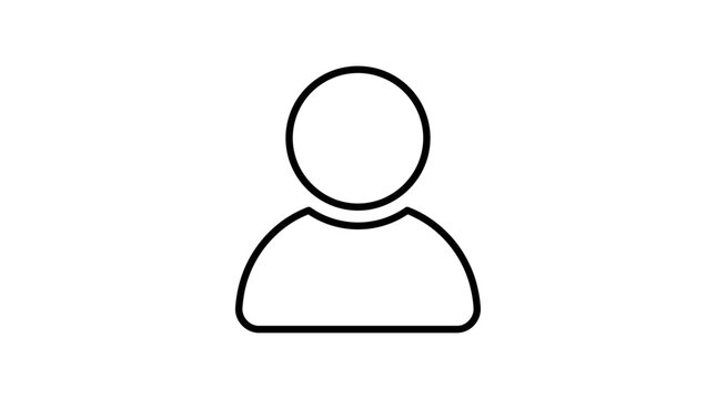 A simple line drawing of a person icon on a white background