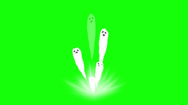 1か所から大量のゴーストがどんどん出るアニメーション