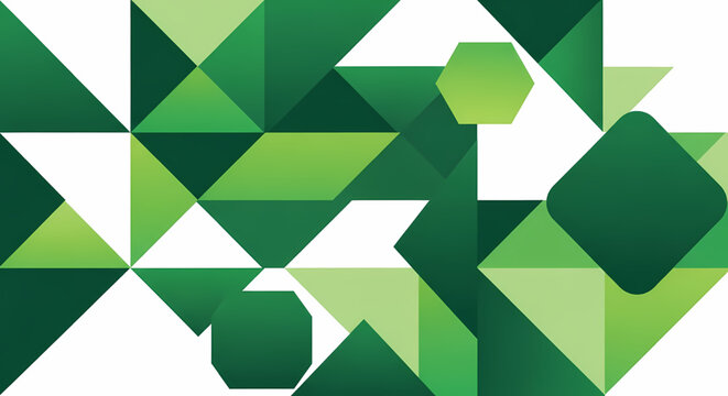 Green geometric abstract composition