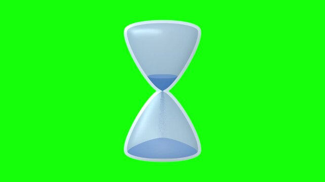 シンプルな青色の砂時計のアニメーション
