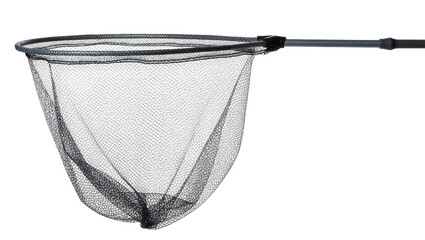 Fishing landing net with black mesh and metal handle © Lisa