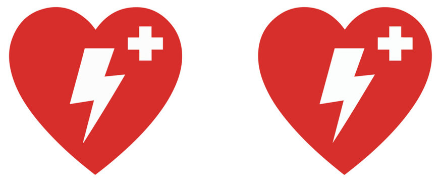 aed defibrillator emergency icon set