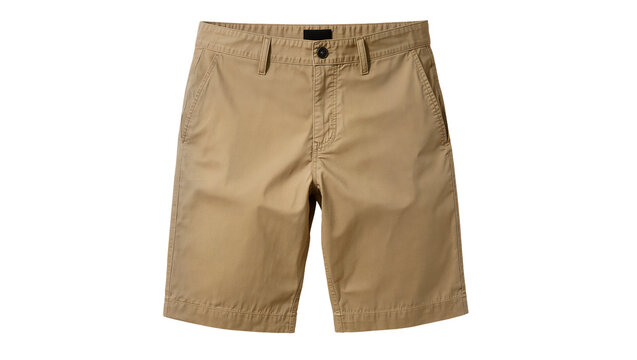 Khaki chino shorts with pockets and button closure