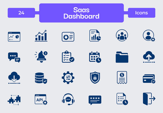 Saas Dashboard Icon Set