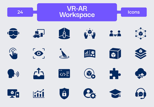 VR-AR Workspace Icon Set