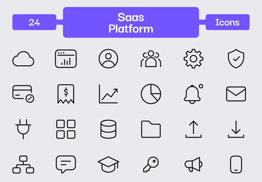 Saas Platform Stroke Icons