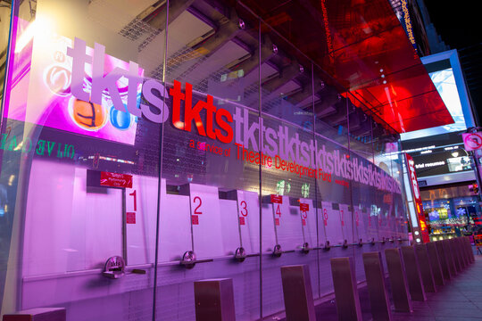 New York City, USA; 28th December 2011: The famous TKTS Times Square Ticket Booth where people buy their Broadway musical and theater tickets.