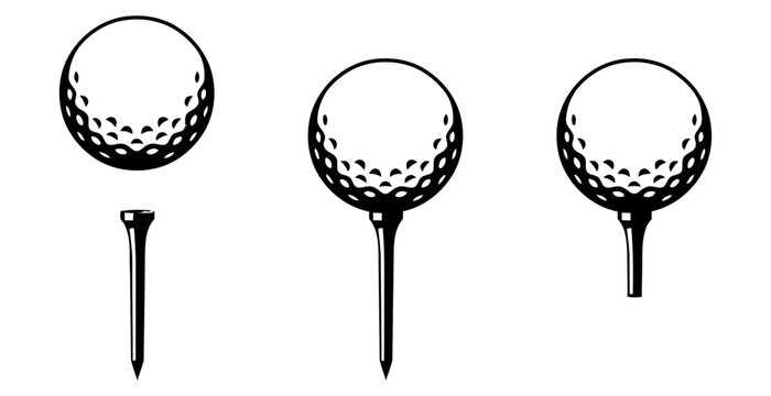Golf balls and tees isolated on white, concept of the game