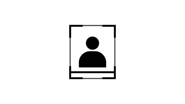 people Scan neon person icon neon icon of user in flat style, face recognition icon isolated on alpha channel background, Face identification scanner icon, Facial id, Cyber security.people scan.4k