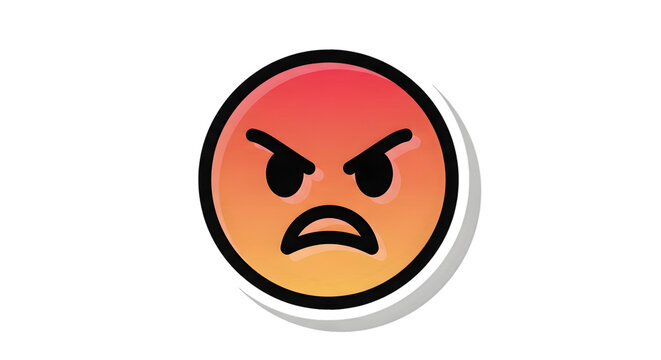 Angry Emoji Expression with a Frustrated Mood on a White Background
