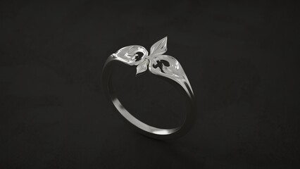 Fleur de Lis Statement Ring Medieval French Royal Symbol © Nada
