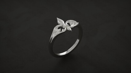 Fleur de Lis Statement Ring Medieval French Royal Symbol © Nada