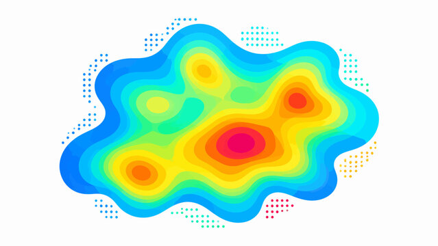 Heatmap, colorful gradient, abstract shapes, data visualization, infographic element isolated on White Background Editable EPS