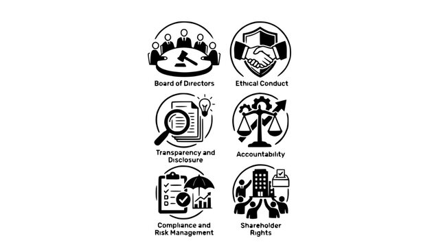 Contract agreement icons illustrate key business terms and conditions