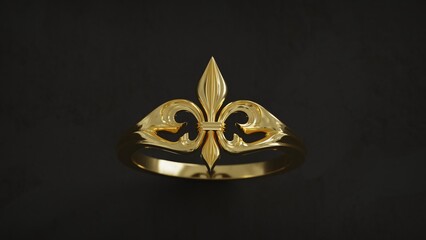 Fleur de Lis Statement Ring Medieval French Royal Symbol © Nada