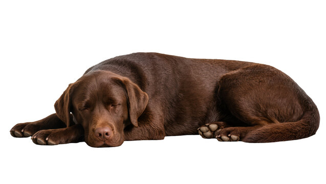Brown Labrador Retriever dog sleeping peacefully