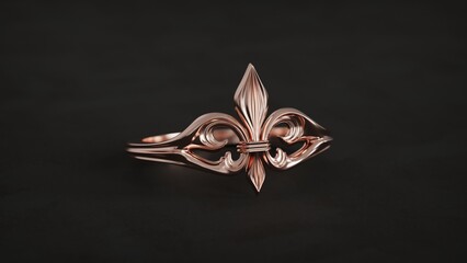 Fleur de Lis Statement Ring Medieval French Royal Symbol © Nada