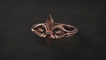 Fleur de Lis Statement Ring Medieval French Royal Symbol © Nada