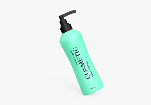 Cosmetic Pump Bottle Packaging Mockup Template