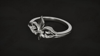 Fleur de Lis Statement Ring Medieval French Royal Symbol © Nada