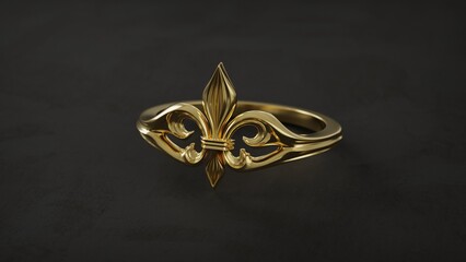 Fleur de Lis Statement Ring Medieval French Royal Symbol © Nada