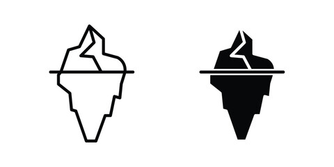 Iceberg icon set in black, suitable for graphic projects and designs © Bell