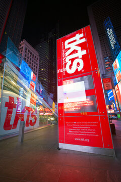 New York City, USA; 28th December 2011: The famous TKTS Times Square Ticket Booth where people buy their Broadway musical and theater tickets.