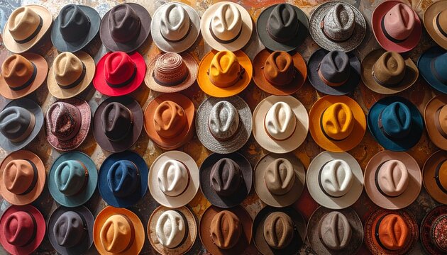 Bunte Sammlung verschiedener H&uuml;te