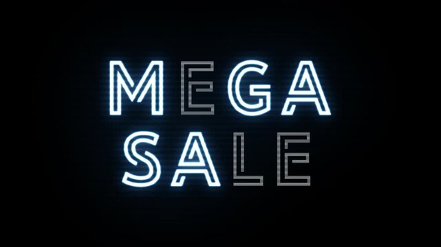 mega sale neon text flickering