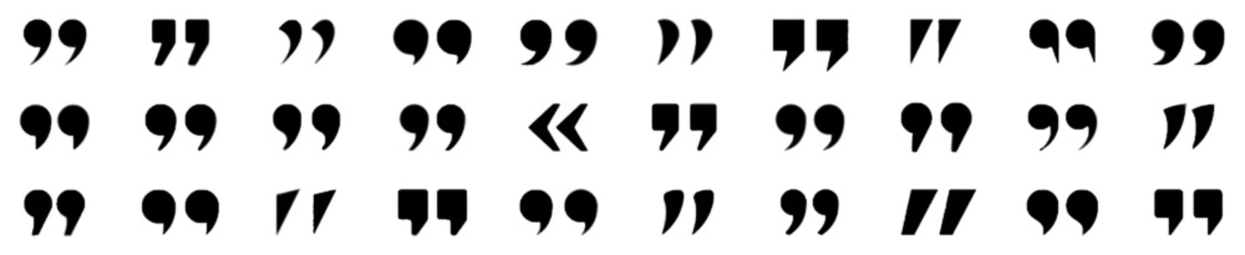 Collection of quotation marks and punctuation symbols
