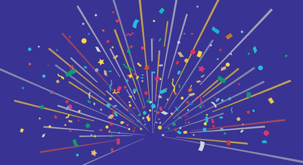 Obraz premium People celebrate Victory on a joyful Day with colorful confetti and streamers