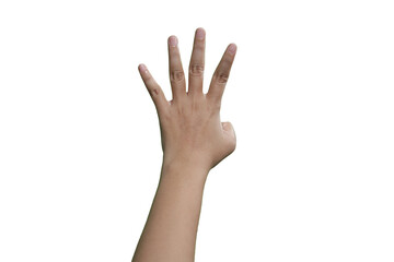 Obraz premium Set of counting hand women sign isolated on white background