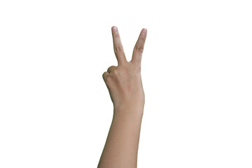 Naklejka premium Set of counting hand women sign isolated on white background