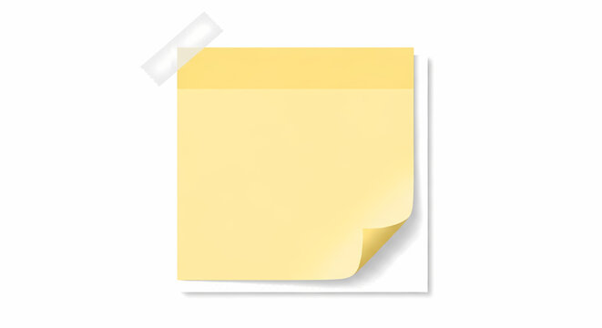 Blank yellow post it note with tape