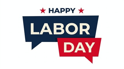 Obraz premium Happy labor day greeting card design with speech bubbles