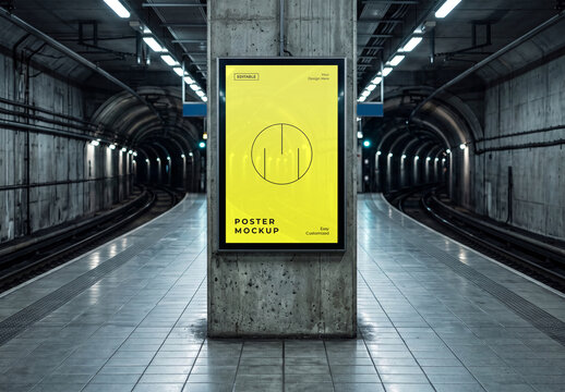 Underground Metro Poster Mockup