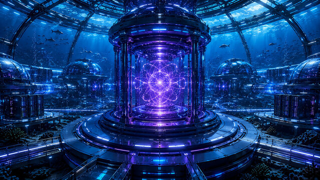 Futuristic Underwater Quantum Computing Center with Advanced Digital Infrastructure