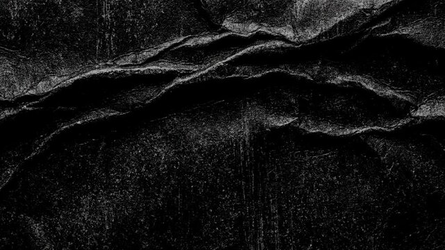 4K Grunge Texture Overlay Stop Motion Crumpled Black Paper And Scratched Leather Flickering Film Damage Background For Screen Blend Mode Horror Cinematic Music Video Distortion Effect
