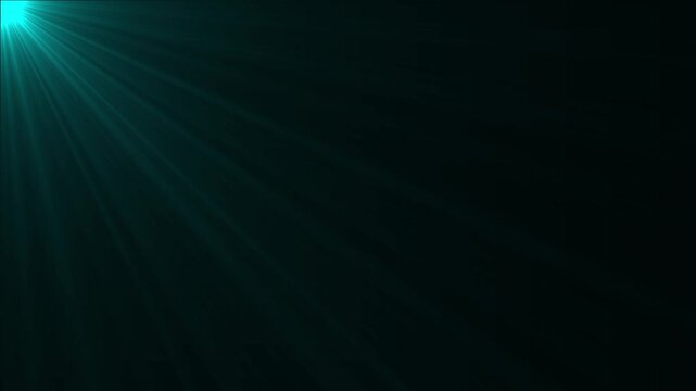 left side cyan light rays on background.