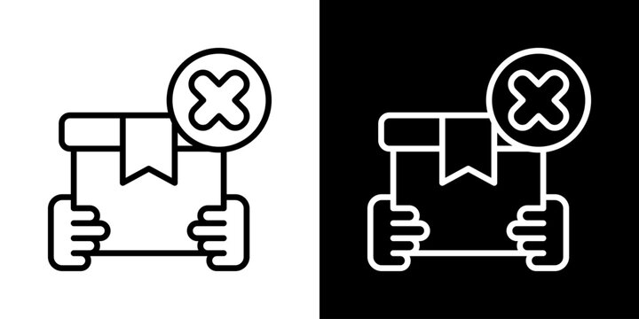 Reject Icon Of Line Black And White Style Vector Illustrationn