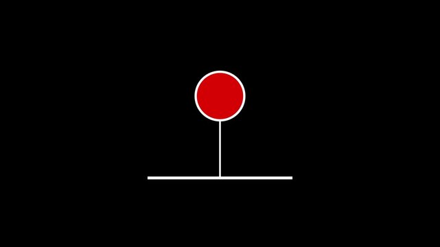 Minimalist vector graphic of a circular red traffic road sign displaying the number 40 mounted on a white post, representing speed limit restriction, highway code regulations,