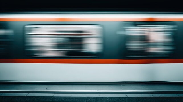 subway. Urban subway scene with dynamic motion blur and abstract geometric shapes in vibrant colors. mobility guides, transit brochures, designed for transport & logistics marketing.