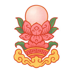Obraz premium PNG Elegant lotus flower illustration