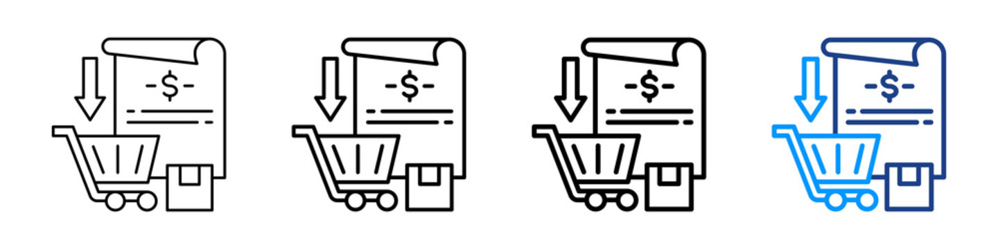 Purchase Requisition Icon Different Style Outline Collection Set.