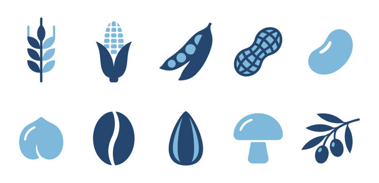 Healthy Food Icons A Collection of Natural Ingredients and Nutritious Elements for Culinary and Wellness Content